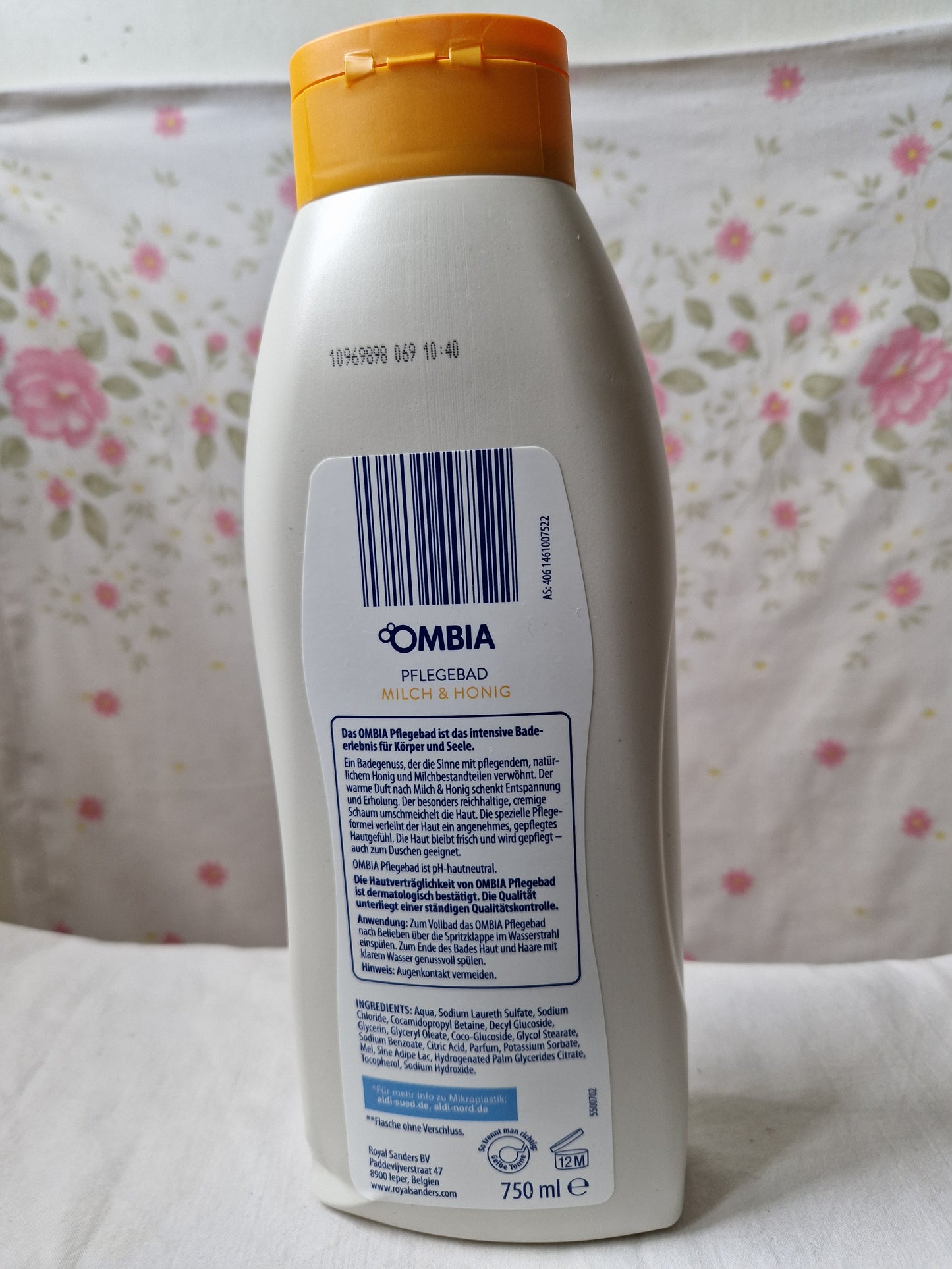 OMBIA GEL DOUCHE NATUREL A BASE DE LAIT ET MIEL 750ML