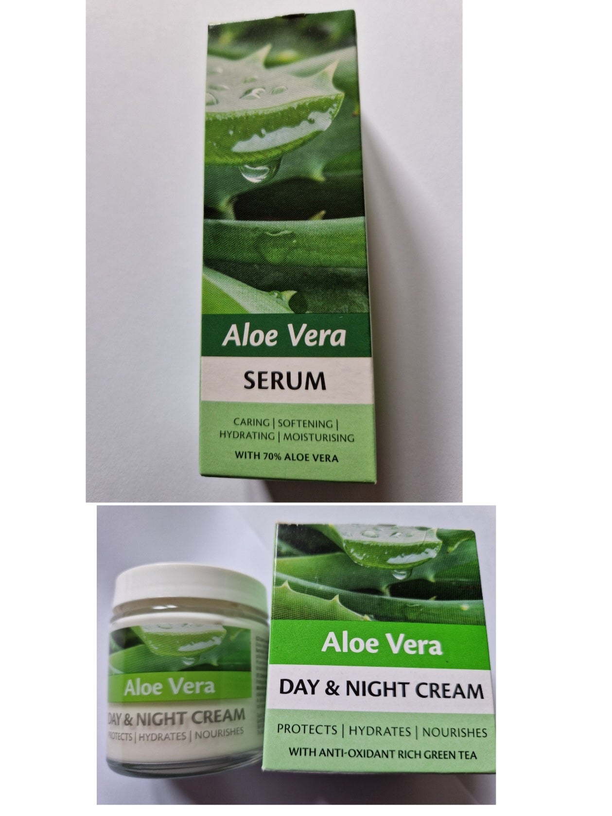 Creme et serum du visage a base d'aloe vera nuit et jour ( 110ml , 50ml )