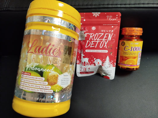 Ladies SHINE advanced glutathione blanchissant e, frozen détox, vitamine C ASCORBIC anti oxydant