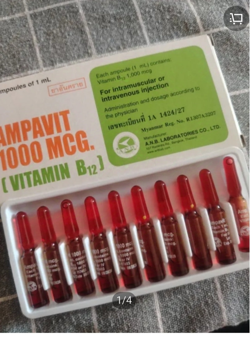 10 ampoules de Vitamine B12 booster de teint clarifiant