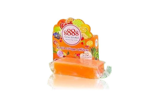 888 double total white X2 savon visage super Eclaircissant , glutathione, alpha arbutin, collagène 80g