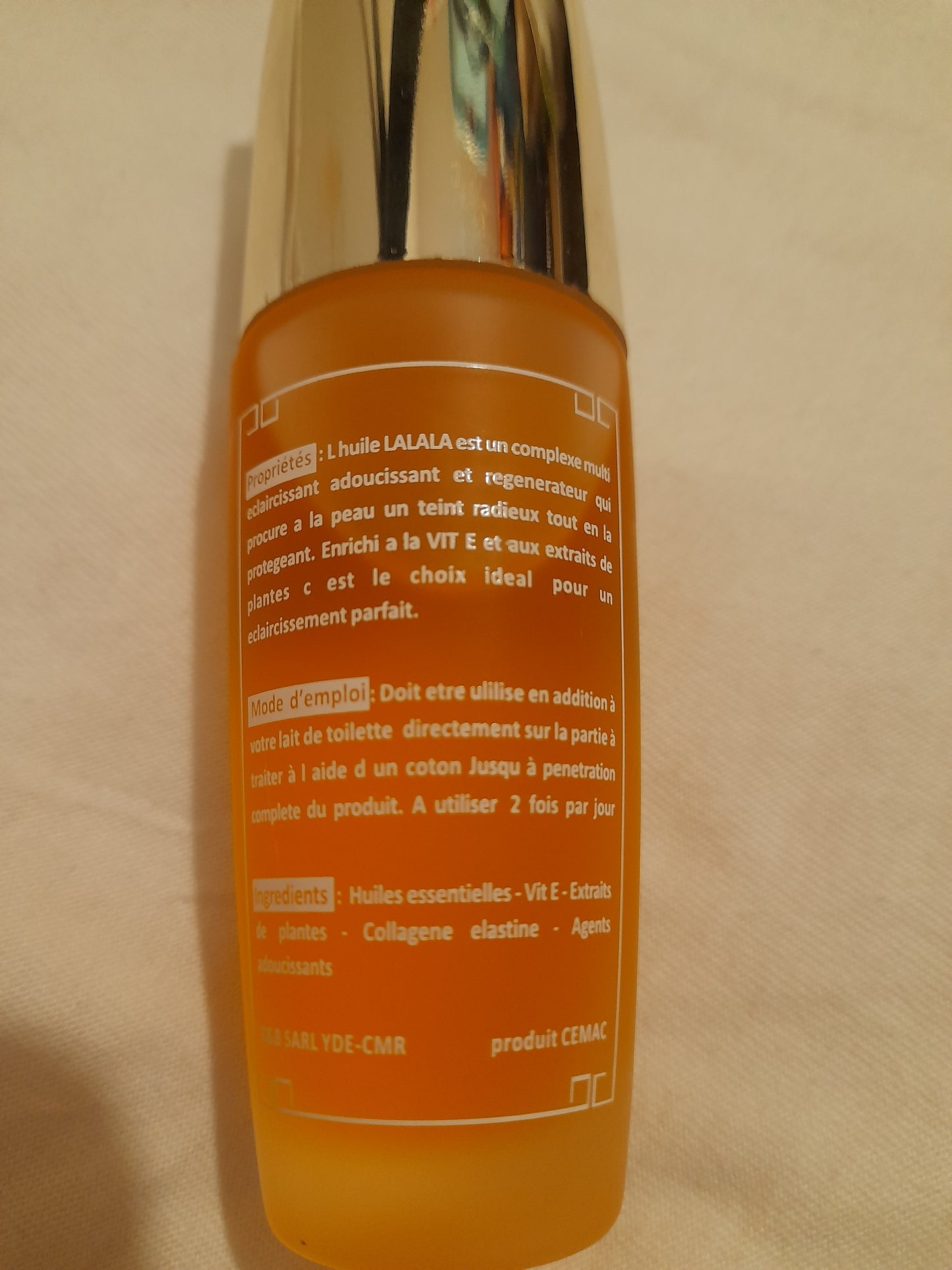 30ml Huile Eclaircissant lalala Petite Bouteille , a base de vitamine E
