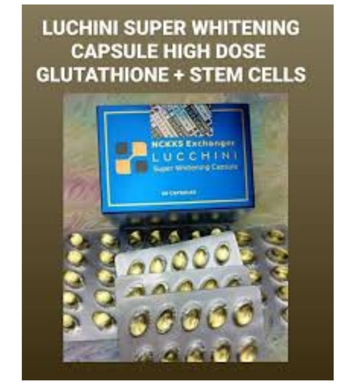 LUCCHINI GLUTATHIONE, VITAMINE C ASCORBIC 60 CAPSULES BLANCHISSANT AUTHENTIQUE