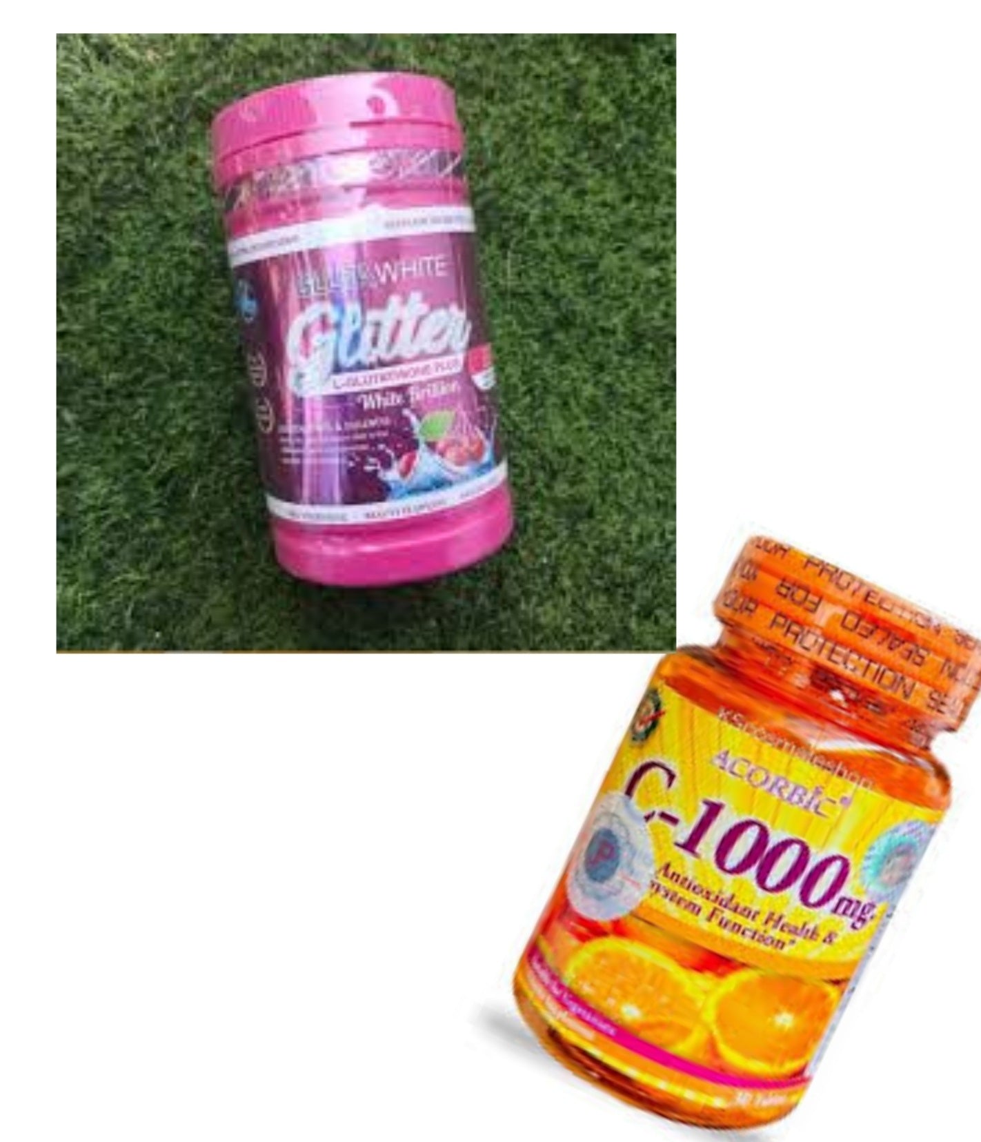 GLUTA WHITE GLITTER GLUTATHIONE BLANCHISSANT POUDRE, VITAMINE C ASCORBIC 1000MG