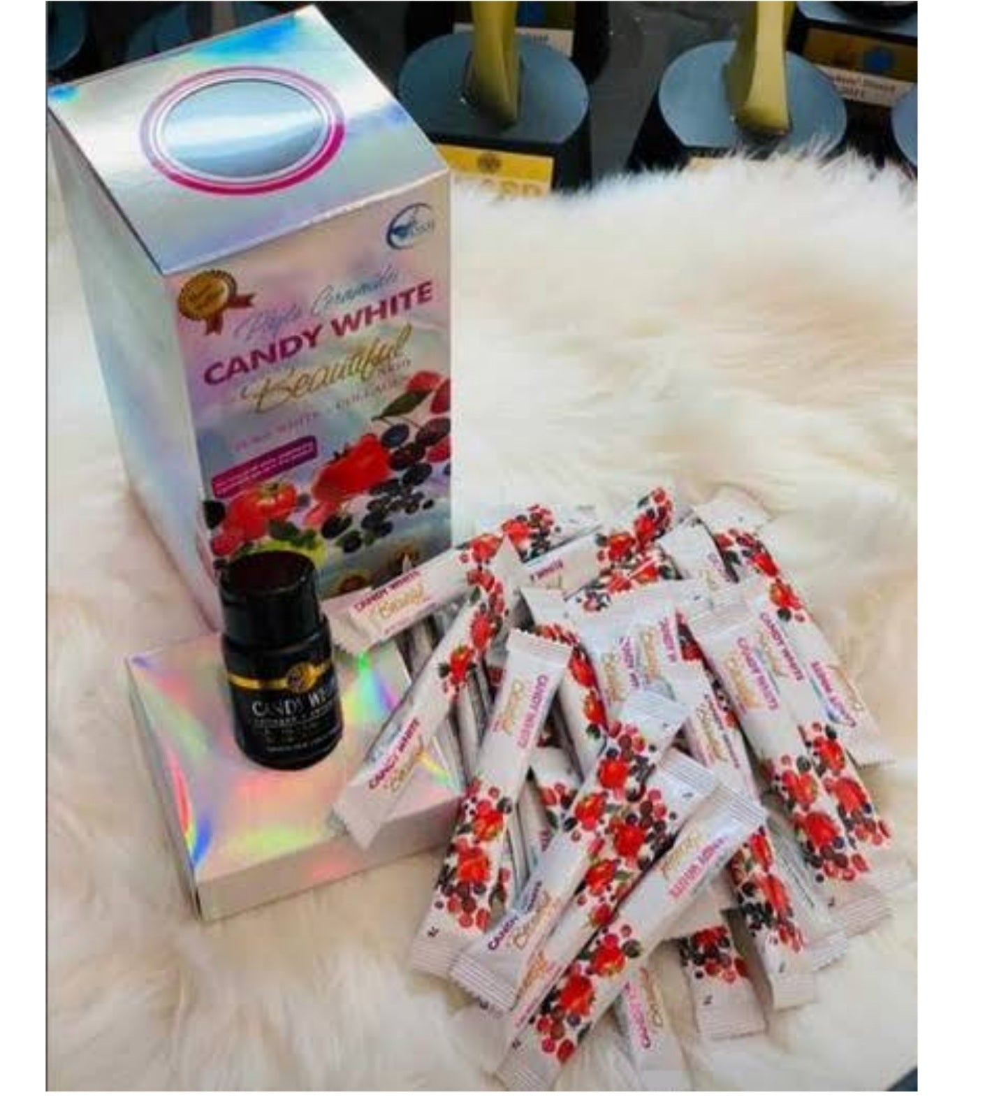 PHYTO CERAMIDES CANDY WHITE COLLAGÈNE WHITENING GLUTATHIONE, VITAMINE C ASCORBIC 1000MG , 30 COMPRIMÉS