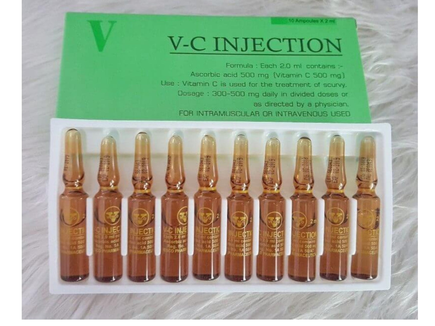 V-C VITAMINE C ASCORBIC 10 AMPOULES ECLAIRCISSANT ANTI TACHES EST VERGETURES