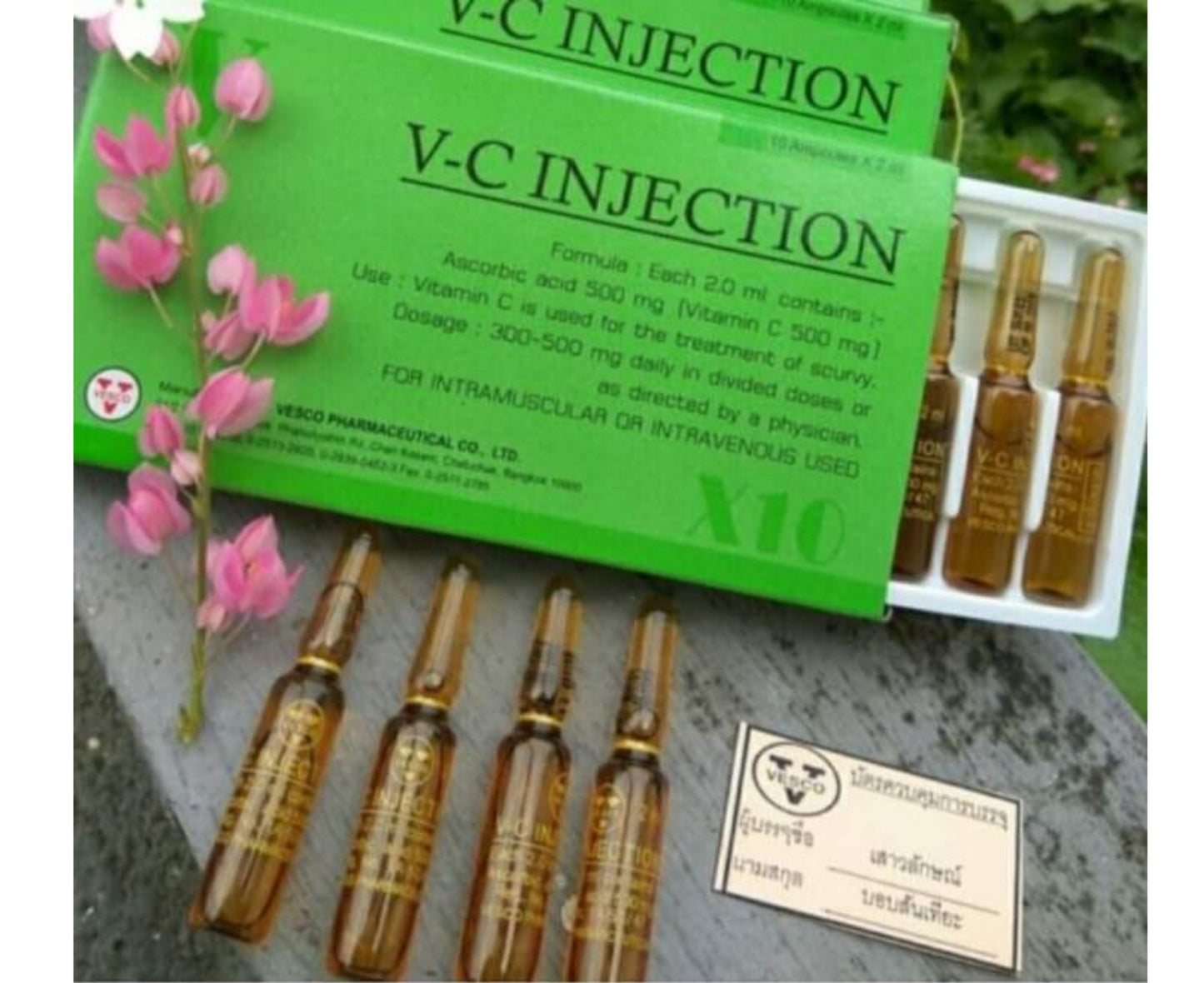 V-C VITAMINE C ASCORBIC 10 AMPOULES ECLAIRCISSANT ANTI TACHES EST VERGETURES