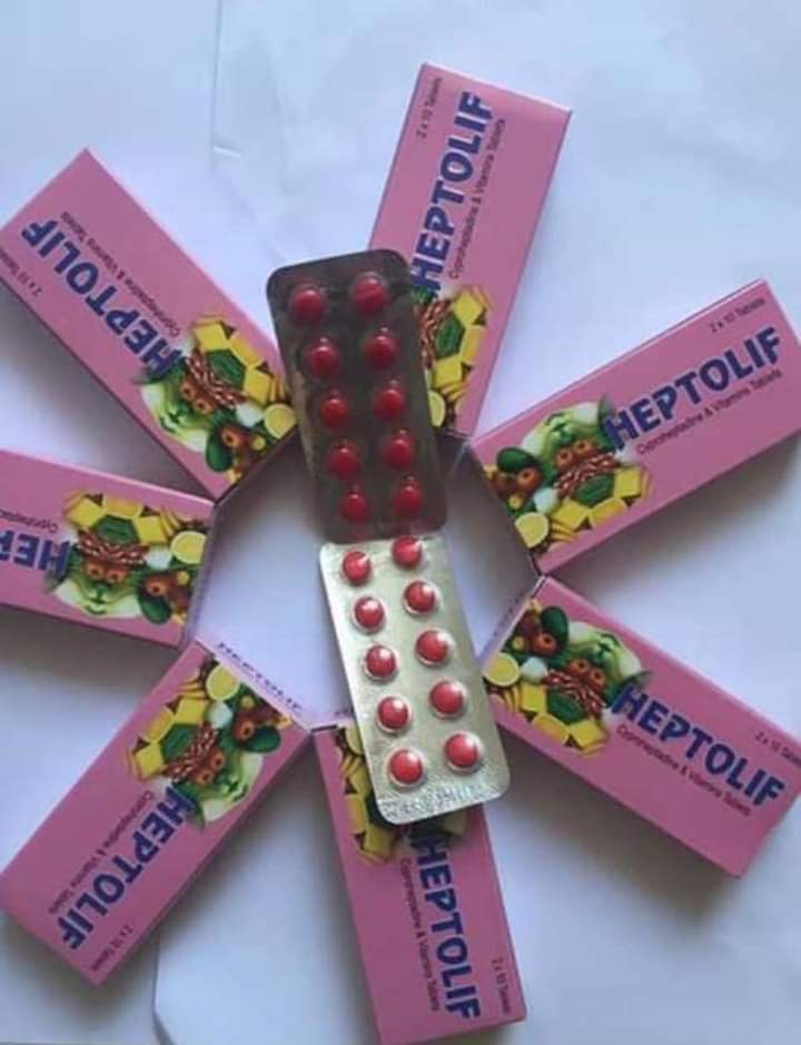 2 boîtes HEPTOLIF CYPROHEPTADINE , 10 VITAMINES STIMULANT L' APPETIT
