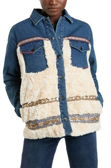 Desigual veste en jean et ecru taille 44