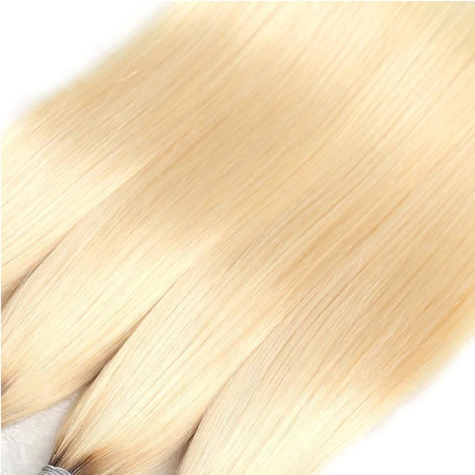 Tissages humains hair cheveux brésiliens double trame lisse blonde ombré 1B 613 ( 18,18,18 pouces )