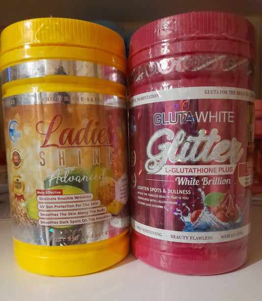 DUO TEINTURE PROPRE SANS QUINTOS , LADIES SHINE GLUTHATHIONE, GLUTA WHITE GLITTER