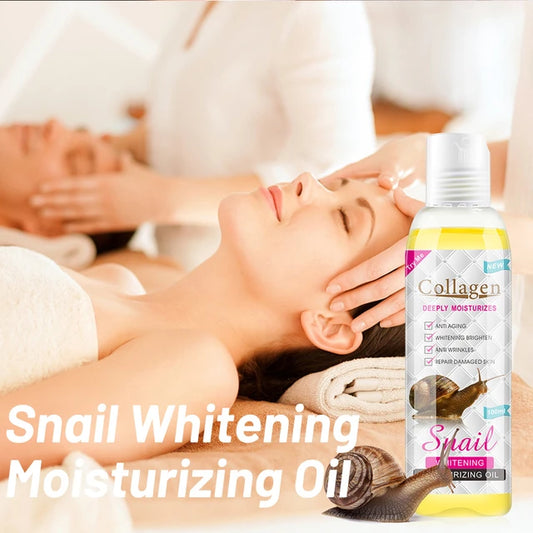 Collagène snail huile whitening unifiant , clarifiant embelisseur, tâches et vergetures 100ml