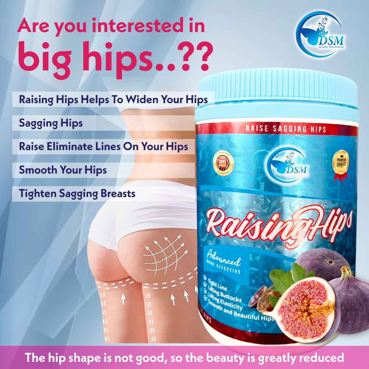 Raising hips complement alimentaire grossir les fesses  en poudre