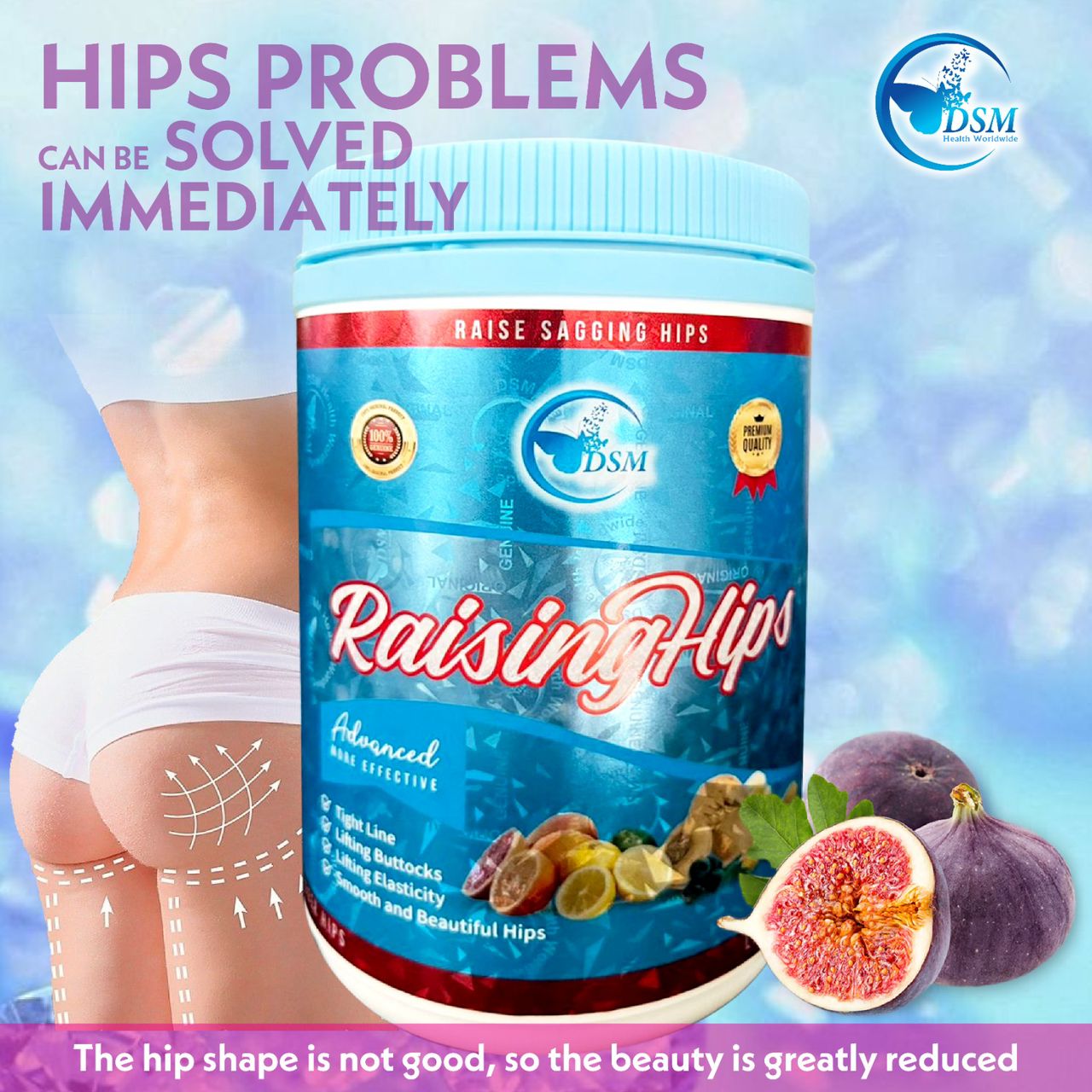 Raising hips complement alimentaire grossir les fesses  en poudre