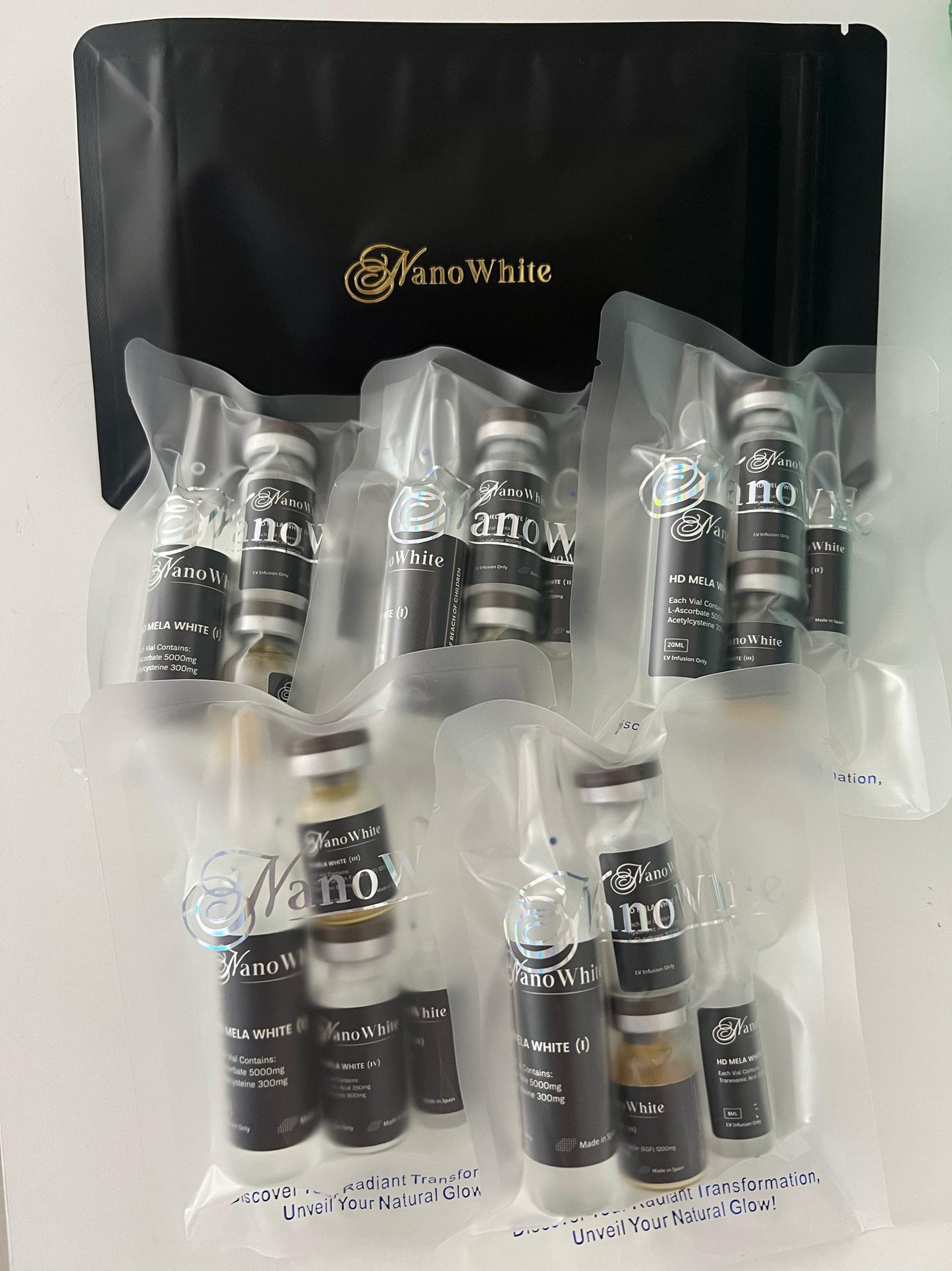 NANO WHITE HD MELA WHITE INJECTIONS BLANCHISSANT 5 SETS ( BOITE 1 MOIS ET 1 SEMAINE)