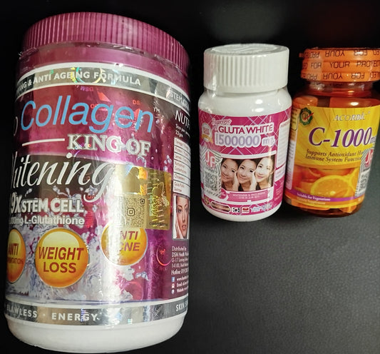 Phyto collagène glutathione, suprême gluta white, vitamine C ASCORBIC anti oxydant