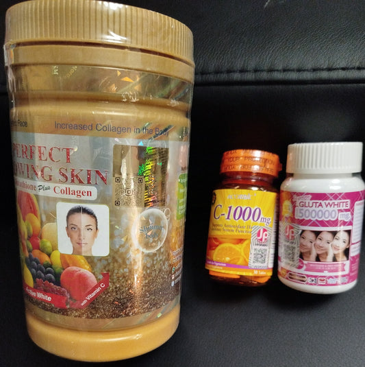 Perfect glowing skin glutathione collagène, vitamine C, suprême gluta white blanchissant