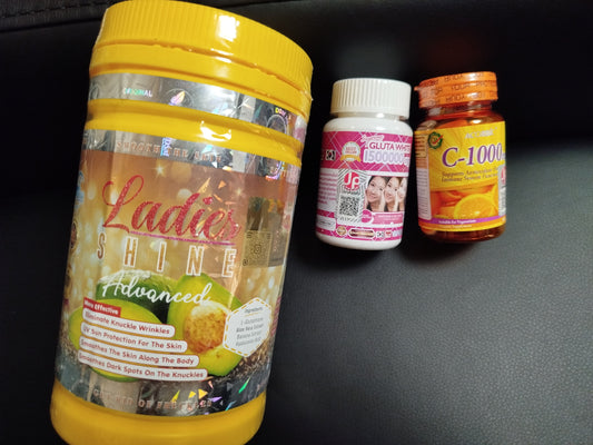 Ladies shine advanced glutathion e, suprême gluta white, vitamine C ASCORBIC anti oxydant