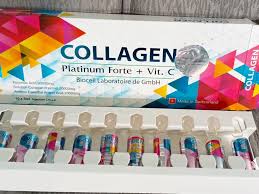 PLATINUM COLLAGEN FORT INJECTIONS + VITAMINE C ASCORBIC 10 AMPOULES authentique