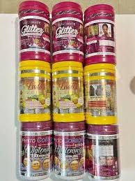 Lot de 9 produits phyto collagèn,  ladies shine,  gluta White glitter glutathione blanchissant ( cure 6 mois)