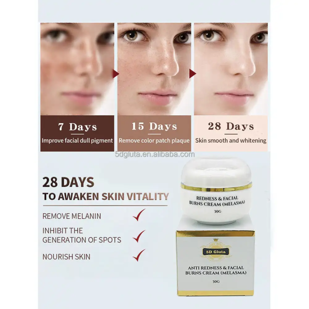 CRÈME ECLAIRCISSANTE VISAGE 5D GLUTA, HYPERPIGMENTATION, TÂCHES  30g