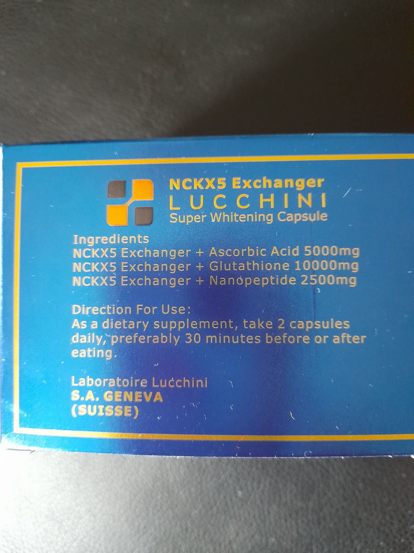 LUCCHINI GLUTATHIONE, VITAMINE C ASCORBIC 60 CAPSULES BLANCHISSANT AUTHENTIQUE