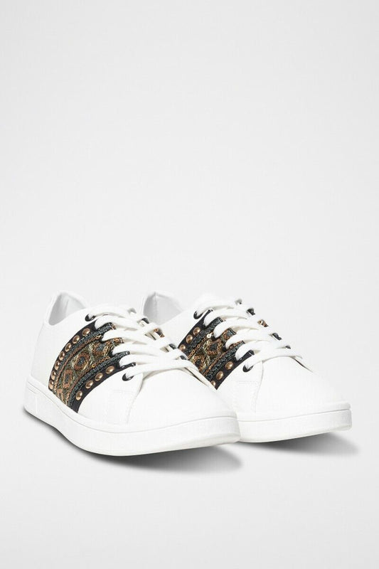 Desigual basket chic et tendance Blanc + kaki 39